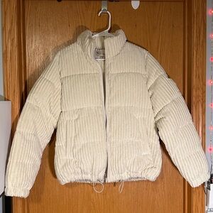 Koolaburra by UGG white corduroy puffer jacket